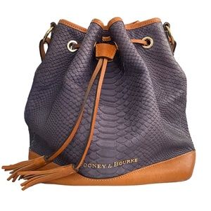 Dooney and Bourke drawstring bucket Snakeskin Texture Shoulder Bag